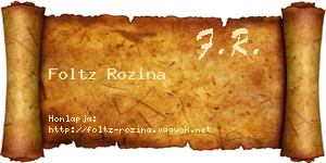 Foltz Rozina névjegykártya